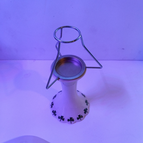 GEO Z LEFTON PORCELAIN CANDLE HOLDER SHAMROCK IRISH ST. PATTY'S DAY TEALIGHT - Picture 8 of 11